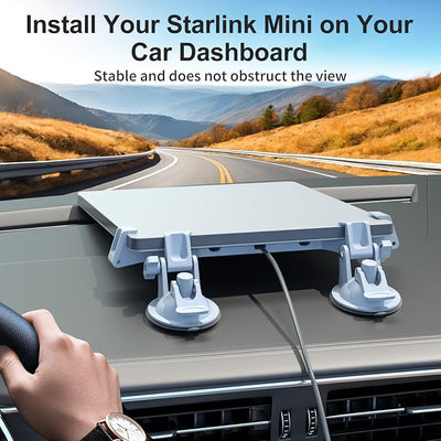Linkoostar for Starlink Mini Mount for Dashboard, for Starlink Mini Car Suction Cup Mount for Dashboard & Windshield Suitable for Most Vehicles and Ensure Stable Satelllite Signal