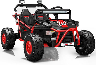 First Ride On 36V Kids Ride On UTV, 2-Seater 400W Electric Car for Kids 6+, 5-8 MPH Speed, 14" EVA Wheels, Metal Frame, Bluetooth Music, Rear Metal Suspension Off-Road Vehicle (Red)
