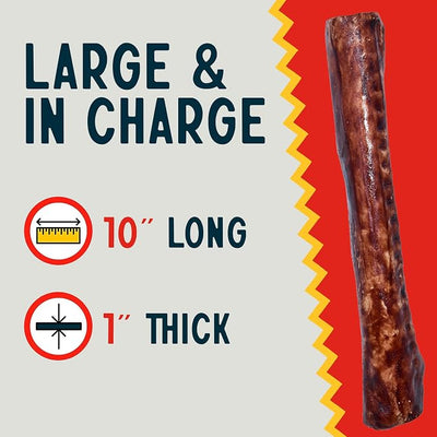 Canine Chews 10" Beef Basted Rawhide Bones for Large Dogs (50 Pack) - Hand-Rolled Dog Rawhide Chews Basted in Beef Broth - Beef Dog Rawhide Bones Promotes Dental Health - Hand-Rolled in Beef Broth