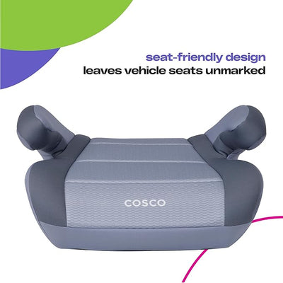 Cosco Topside Backless Booster Car Seat,Lightweight Booster Seats for Cars 40-100 lbs,Backless-Booster Seat for Car,Leo,(Pack of 2)
