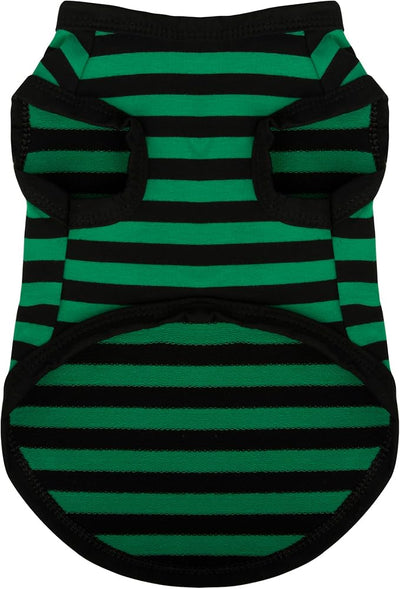 Paiaite Striped Shirt Happy Color Cotton Sleeveless Tank Top for Small Medium Dogs Green XL