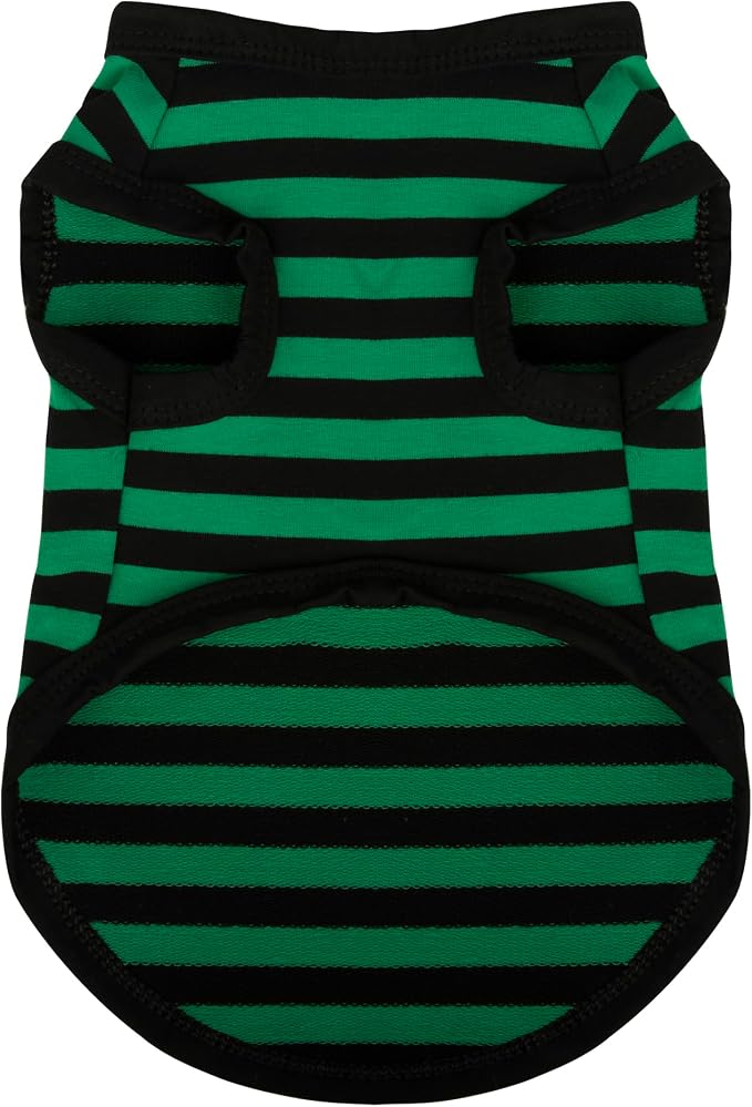 Paiaite Dog Striped Shirt Happy Color Cotton Sleeveless Puppy Pet Shirts Breathable Apparel Tank Top Colorful Puppy Sweatshirt Clothes for Small Medium Dogs Green 3XL