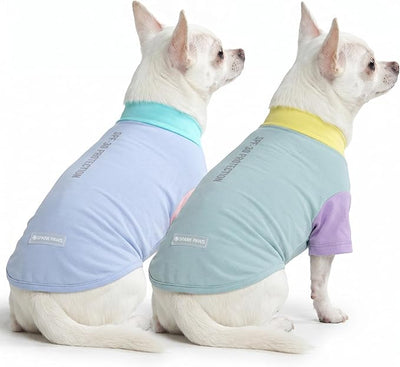 Spark Paws Sunblock Dog T-Shirt, SPF30 Protection, Lightweight Breathable Quick Dry for Dogs with Sensitive Skin - Breeze & Sorbet (Set of 2) - Size S