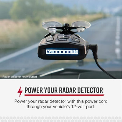 Cobra 12-Volt Straight Power Cord for Powering Radar Detector, 6ft Long, Compatible with Cobra Models