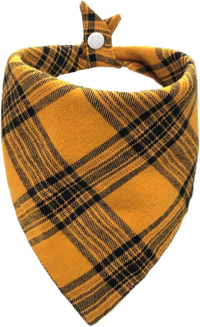 Fall Dog Bandana-Adjustable Cute Triangle Pet Scarf for Boys and Girls, Yellow & Black, Large