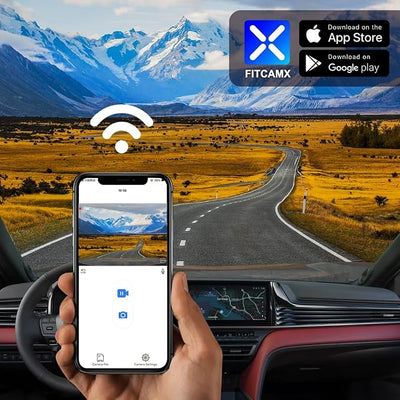 Fitcamx 4K Dash Cam Suitable for Toyota Camry 2025-2026 LE SE XLE XSE Nightshade (HD2-06090), OEM Factory Look, UHD 2160P Video, Built-in WiFi & APP, Loop Recording, G-Sensor, Plug & Play, 64GB Card