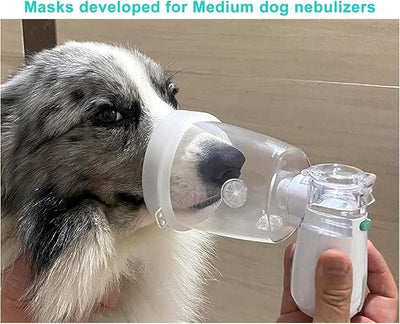 Portable Dog Inhaler with Dog Mask, Low Noise, Strong and Weak Modes for Medium-Sized Dogs, Green M Size