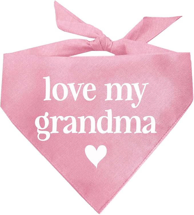 Love My Grandma Mother's Day, Valentine's Day Dog Bandana (Baby Pink, OS 399)
