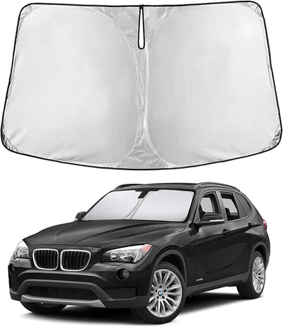 EcoNour Windshield Sunshade Compatible for BMW X1 2011-2013 2014 2015, Sun Visor for Front Windshield & Window Sun Shade Cover, UV Heat Blocker & Protector, Car Accessories