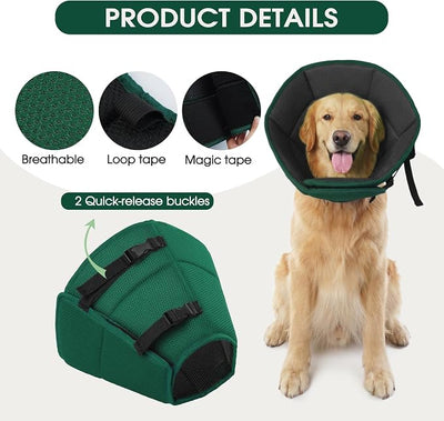 Dog Cone Collar After Surgery for Large Dogs, Adjustable Soft Cone for Dogs to Stop Licking, Professional Elizabethan Collar for Pet, Recovery Cones for Wound Healing & Hot Spots
