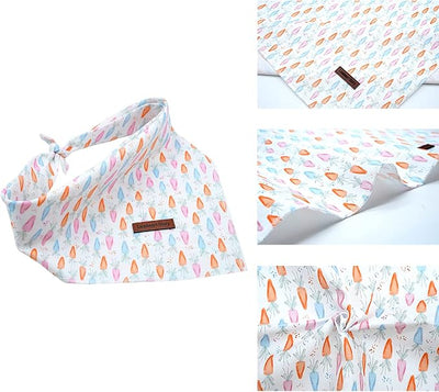 Lionheart Easter Dog Bandana - Washable Soft Scarf, Square Adjustable Bandana for Small Dogs and Cats