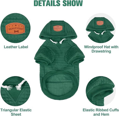 BEAUTYZOO Dog Sweaters for Extra Large Dogs Girl Boy, XXXL Dog Hoodie with Pocket & Leash Hole, Soft Warm Waffle-Like Laminated Cotton Pet Clothes for Cold Weather, Doberman Great Dane Sweatshirt, 3XL
