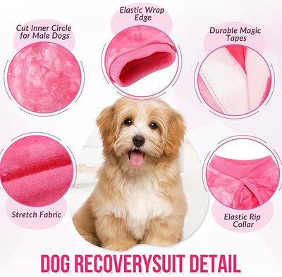 SlowTon Dog Recovery Suit - Surgery Recovery Suit for Female Male Dogs, Dog Onesie After Spay Abdominal Wounds, E-Collar Cone Alternative Prevent Licking Pet Surgical Suit(Pink,M)