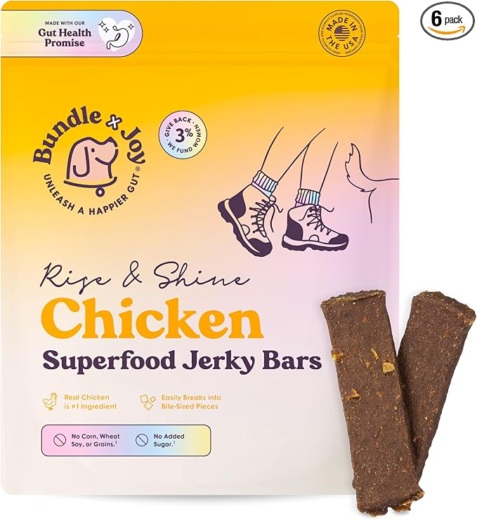 Bundle X Joy Chicken Superfood Bar Dog Treats, Poultry Free, 5 Ounces (Pack of 6)