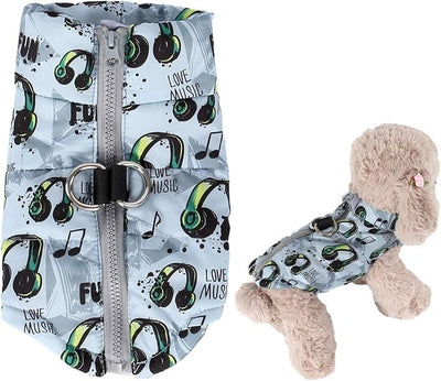 Winter Waterproof Windproof Dog Jacket - Warm Vest Coat for Small & Medium Dogs - Not Suitable for Big Dogs - Earphones Large