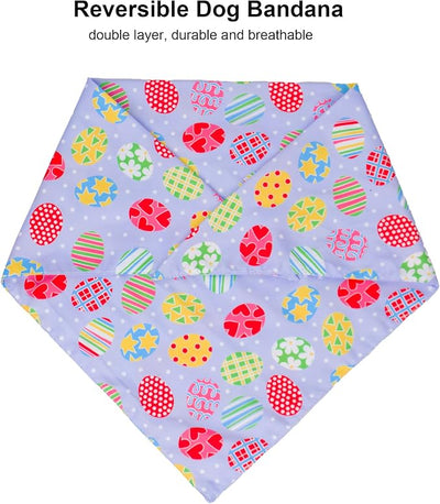 ADOGGYGO Easter Dog Bandana, Multiple Sizes Offered, Reversible Triangle Easter Bandana Scarf for Large X-Large Dogs Pets (X-Large)