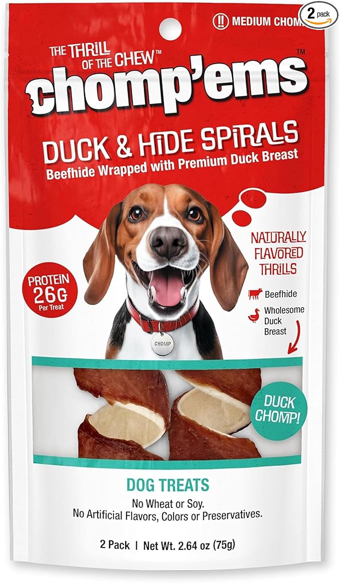 Chomp’ems Premium Beefhide Chews for Dogs, 2 Chews
