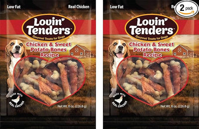 Lovin Tenders Chicken & Sweet Potato Bones Dog Treats (2 Pack - 8 oz per Pack)