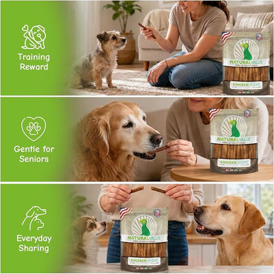 Loving Pets Natural Value All Natural Soft Chew Chicken Sticks For Dogs, 14-Ounce