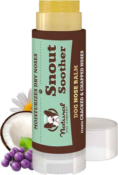 Natural Dog Company Snout Soother Dog Nose Balm, 0.15 oz Travel Stick | Moisturizer for Dry Crusty Noses, Coconut Oil & Shea Butter, Summer Care for Outdoor Dogs, Hot Weather & Beach Days