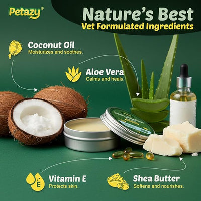 Petazy Dog Paw Balm – Everyday Formula for Daily Paw Moisturizing & Maintenance | Lick-Safe, Natural Hydration with Beeswax & Vitamin E | Paw & Nose Balm for Dogs & Cats, 2.1 oz