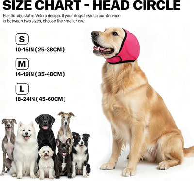 Dog Ear Muffs, No Flap Ear Wraps for Dogs Hematoma - Waterproof Elastic Ear Cover with Calming Hoodie