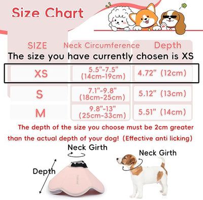 Soft Dog Cone Collar Alternative for Small Dogs(Puppy Yorkshire Puppy Chihuahua), Adjustable Protective Dog Recovery Cone, Elizabethan Comfortable Neck Pillow Cone After Surgery Anti Licking