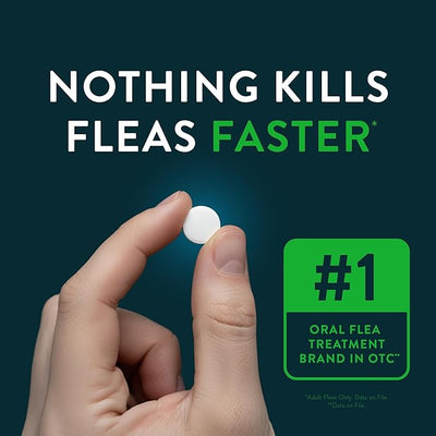 Capstar(nitenpyram) for Dogs Fast-Acting Oral Flea Treatment for Dogs Over 25 lbs, Vet-Recommended Medication Tablets Start Killing in 30 Minutes, 60 Doses