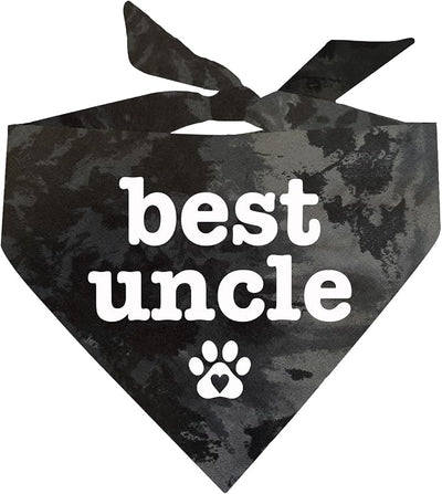 Best Uncle Father's Day, Valentine's Day, Birthday Dog Bandana (Black Scrunch, OS 588)
