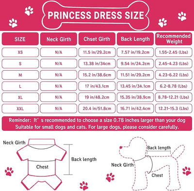 TAPBULL Dog Dresses, Fashionable Pet Dog Clothes with Heart Design, Cute Cat Birthday Dress Outfit (Pink/Red/Blue/Purple/Black 5-Pack), XX-Large