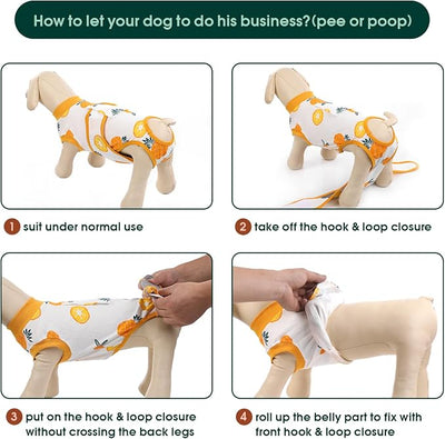Kuoser Recovery Suit for Dogs Cats After Surgery, Professional Pet Recovery Shirt Dog Abdominal Wounds Bandages, Substitute E-Collar & Cone,Prevent Licking Dog Onesies Pet Surgery Recovery Suit