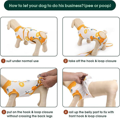 Kuoser Recovery Suit for Dogs Cats After Surgery, Professional Pet Recovery Shirt Dog Abdominal Wounds Bandages, Substitute E-Collar & Cone,Prevent Licking Dog Onesies Pet Surgery Recovery Suit