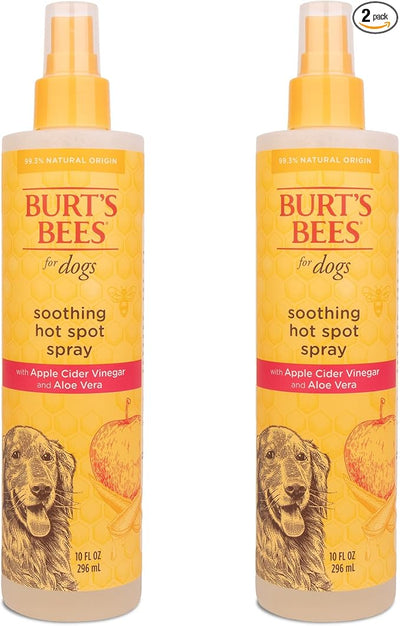 BURT'S BEES FOR PETS Hot Spot Spray with Apple Cider Vinegar and Aloe Vera, 95% Natural Origin Formulas, Dog Spray for Itchy Dogs, Dog Spray Itchy Skin Relief, 2pk 10oz