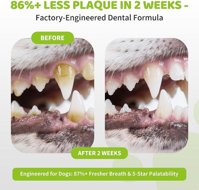 Dog Teeth Cleaning Powder for Dogs 200g- Enzymatic Plaque & Tartar Remover, Dog Dental Powder for Fresh Breath, 90 Day Supply for All Breeds
