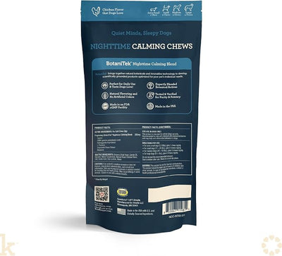 Kradle Nighttime Calming Chews for Dogs - Sleep and Relaxation Support - Melatonin L-Theanine Chamomile Ashwagandha - Calming Supplement for Bedtime and Stress - Chicken Flavor - 90 Chews