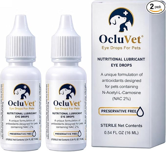 Eye Drops for Pets | Clinically Studied Antioxidants for Pets | Made in The USA | Includes 2% N-Acetyl-L-Carnosine (NAC) | 16mL - 2 Pack