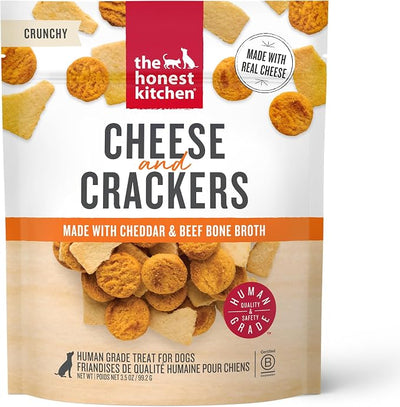 The Honest Kitchen Human Grade Dog Treats Cheese and Crackers, 3.5 oz Pouch