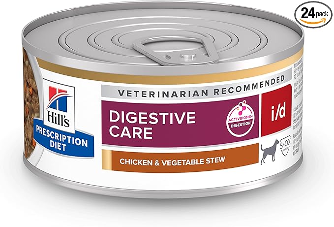 Hill's Prescription Diet i/d Digestive Care Wet Dog Food, Chicken & Vegetable Stew, 5.5 oz. Cans, 24-Pack