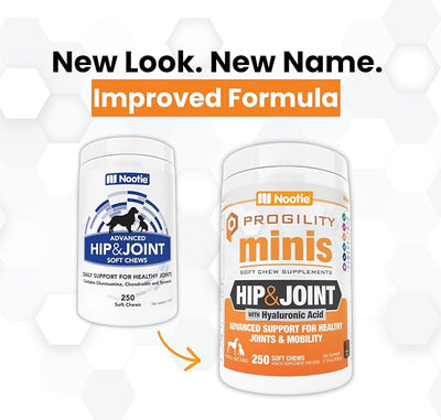 Progility Hip & Joint Supplement for Dogs – Daily Joint Support with Glucosamine, MSM, Chondroitin & Hyaluronic Acid, Soft Chews Value Pack (250 Count)