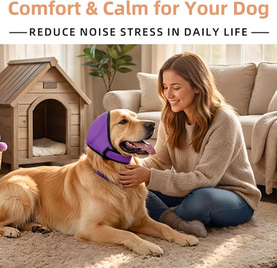Dog Ear Muffs, No Flap Ear Wrap for Hematoma, Waterproof Calming Hoodie for Bathing, Grooming, Drying & Noise Relief