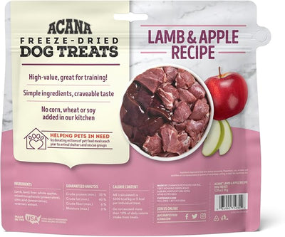 ACANA Singles Freeze Dried Dog Treats, Limited Ingredient Grain Free Lamb & Apple Recipe, 1.25oz (Pack of 2)