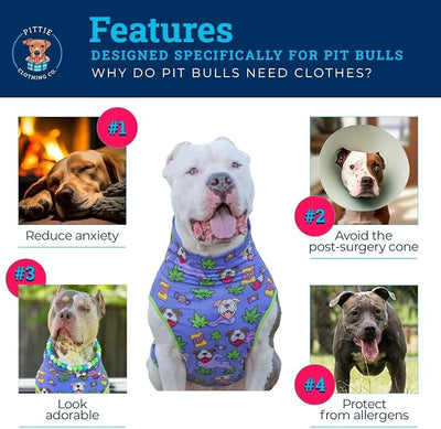 Pittie Clothing Pit Bull Muscle Tee for Dog Breed Dog Shirts Pet Printed Clothes Cool Funny