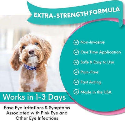 Curicyn Pink Eye Solution - 16oz, Extra Strength Formula Conjunctivitis Eye Drops for Dogs, Cats, Livestock and Horses – Pain Free, Non-Steroidal Dog Eye Wash with Purified Anolyte -
