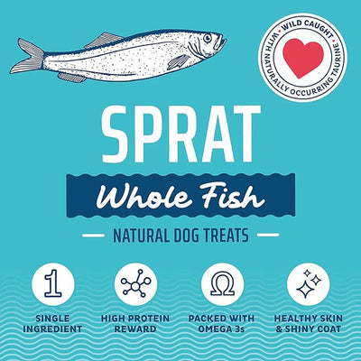 Icelandic+ Whole Fish: Sprat - 2oz Bag - Dog Treats, Wild- Caught, 2.5-3" Crunchy Air-Dried Pet Snacks, Single Ingredient, Just The Fish Nothing Else (Pack of 2)