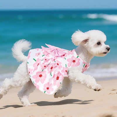 choyaxo Floral Dog Dress Cute Dog Skirt Pet Dress Summer Pet Clothes for Puppy Small Cats