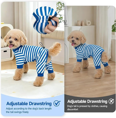 XPUDAC 4 Pack Dog Pajamas for Large Breeds, Dog Onesie with Drawstring Adjustable Lightweight Stretchy Pet Clothes for Large Dogs Boy Shed Defender Doggie Suit Pet Outfit, 4XL