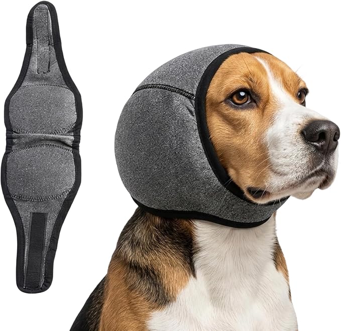 1 piece Dog Ear Wrap, No Flap Ear Wrap for Dogs Hematoma, Dog Ear Covers for Bath Water Protection, Dog Earmuffs for Sound Noise Red, Winter Ear Warmth Protection