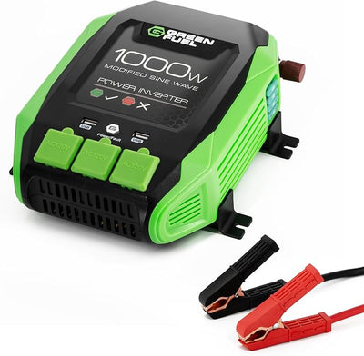 1000W Power Inverter 2000W Peak, DC 12V to 3X 120V AC | 3X AC, 2X 2.4Amp USB, Mounting Brackets and Clamps Included, RV, Car, Truck, Camping, Outdoor, Emergency, Portable