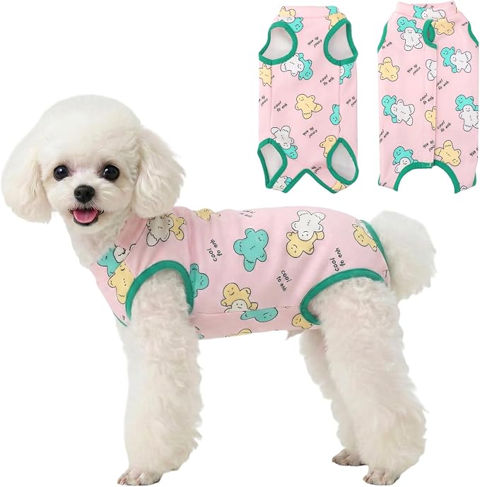 Coppthinktu Recovery Suit for Dogs After Surgery, Breathable Dog Onesie Surgical Spay Suit for Female Dogs, Cute Dog Surgery Recovery Suit