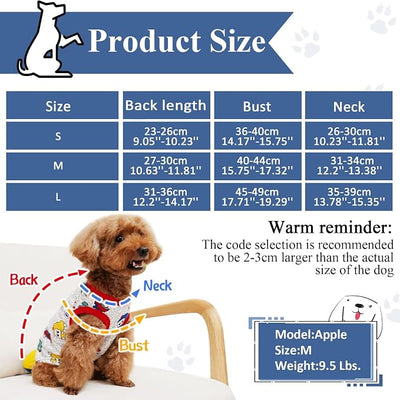 Geyoga 6-Piece Dog Shirts - Cute Printed Cotton Pet Shirts & Sweatshirts for Dogs (L)